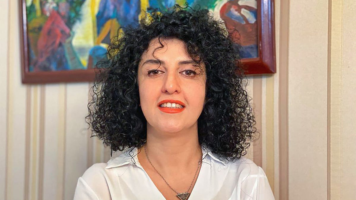 A handout photo provided by the Narges Mohammadi Foundation on Oct. 2, 2023 shows an undated, unlocated photo of Iranian rights campaigner Narges Mohammadi.