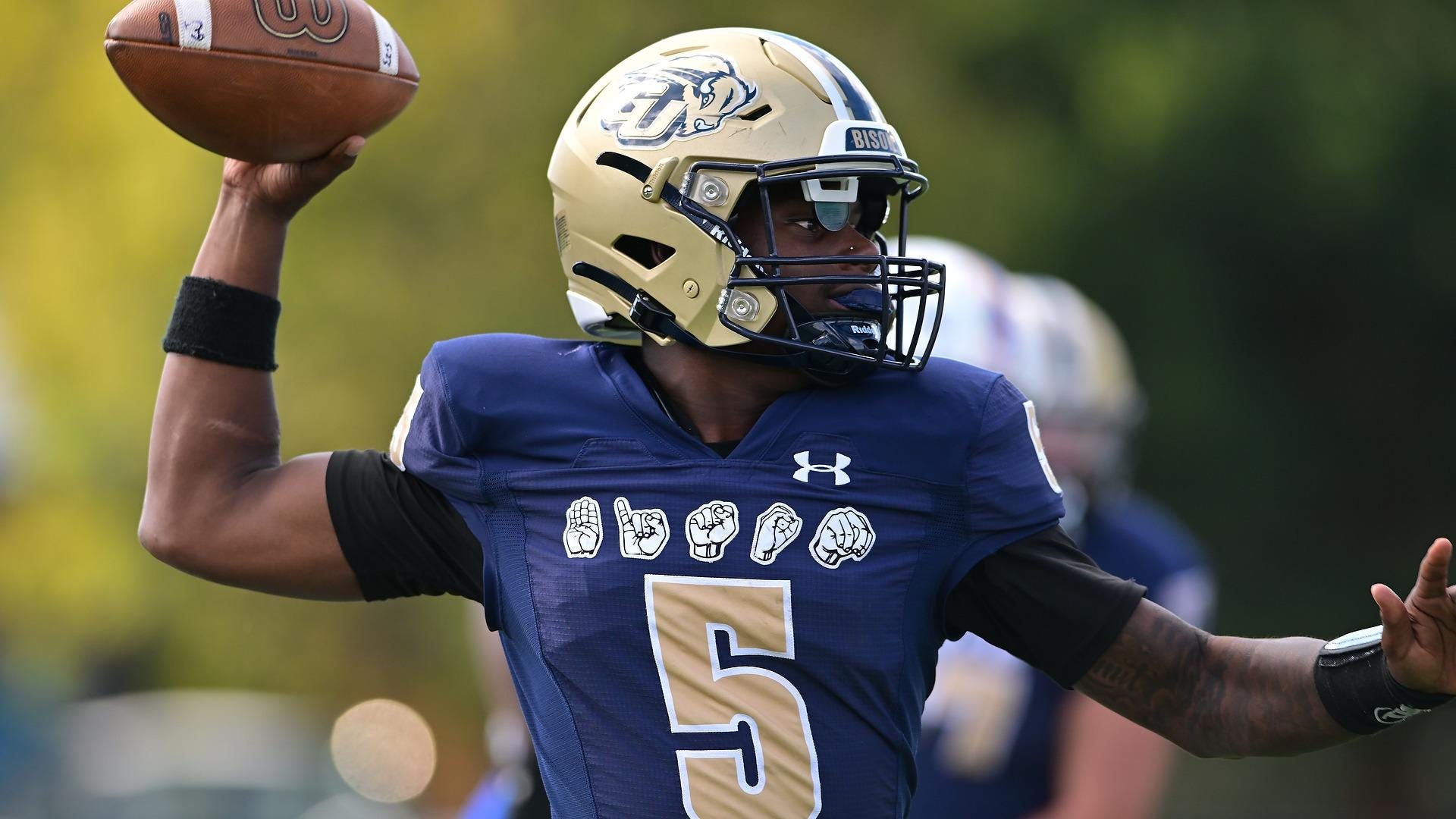 10/7/23 - Washington, DC: Gallaudet University, Football … Gallaudet Football unveils new technology in football helmet developed by AT&T. The Bison win over Hilbert 34-20.
