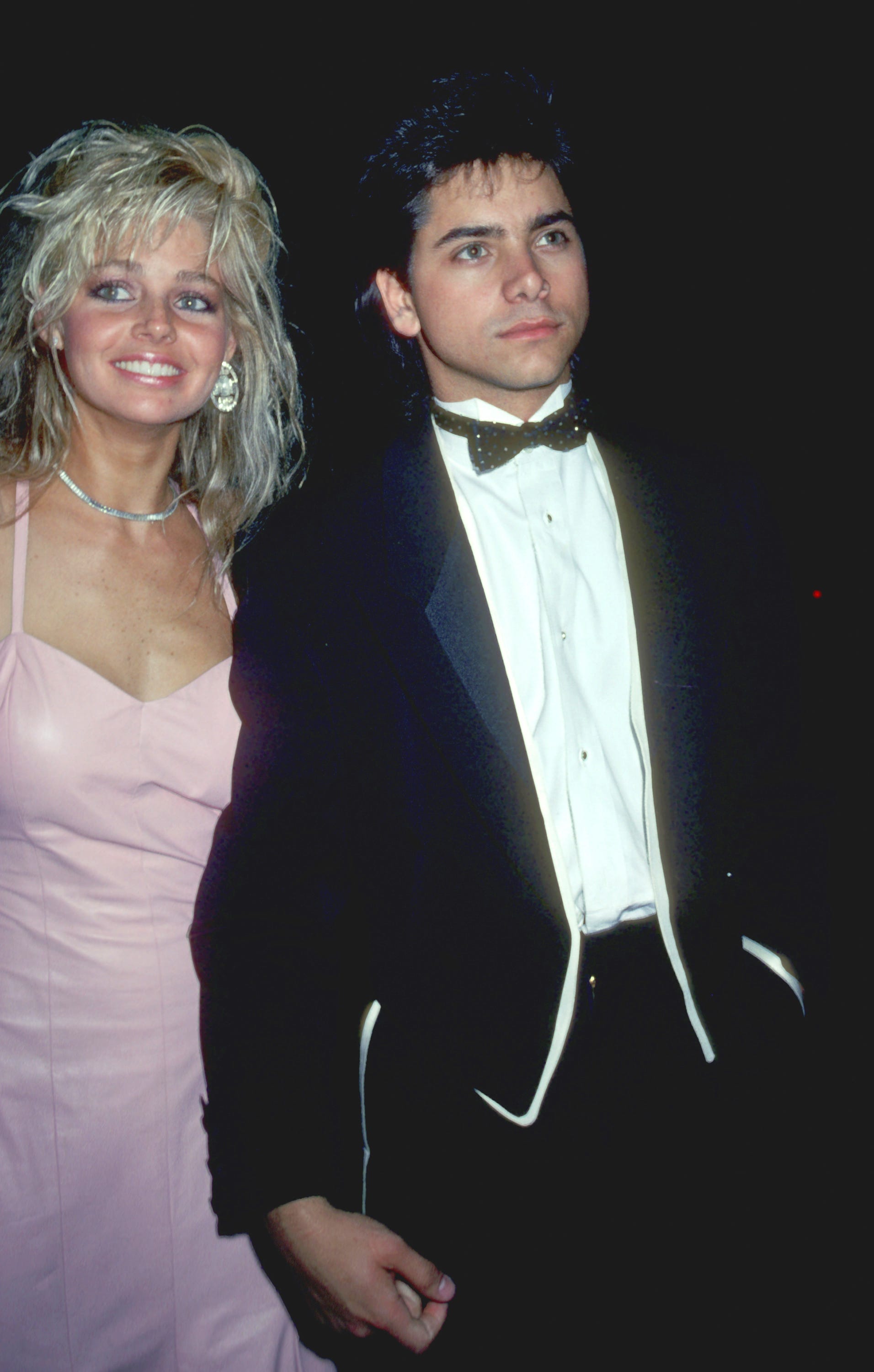 Teri Copley and John Stamos during John Stamos Sighting at Hollywood Palladium - April 1, 1985 at Hollywood Palladium in Hollywood, California, United States.