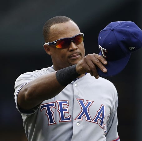 Sep 30, 2018; Seattle, WA, USA; Texas Rangers third baseman Adrian Beltre (29) waves to the crowd as he leaves the game against the Seattle Mariners during the fifth inning at Safeco Field. Mandatory Credit: Jennifer Buchanan-USA TODAY Sports