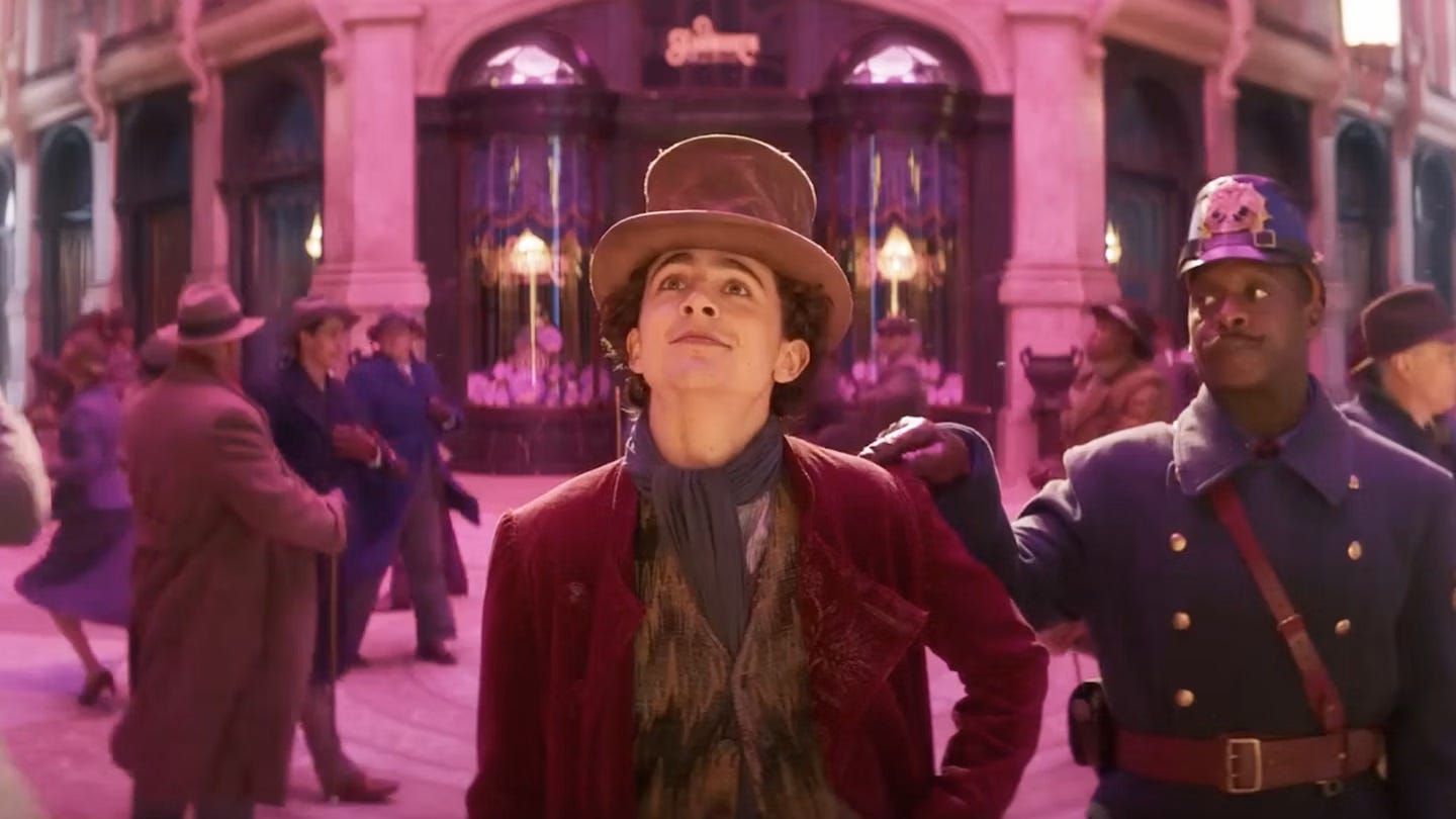 Timothée Chalamet in "Wonka."
