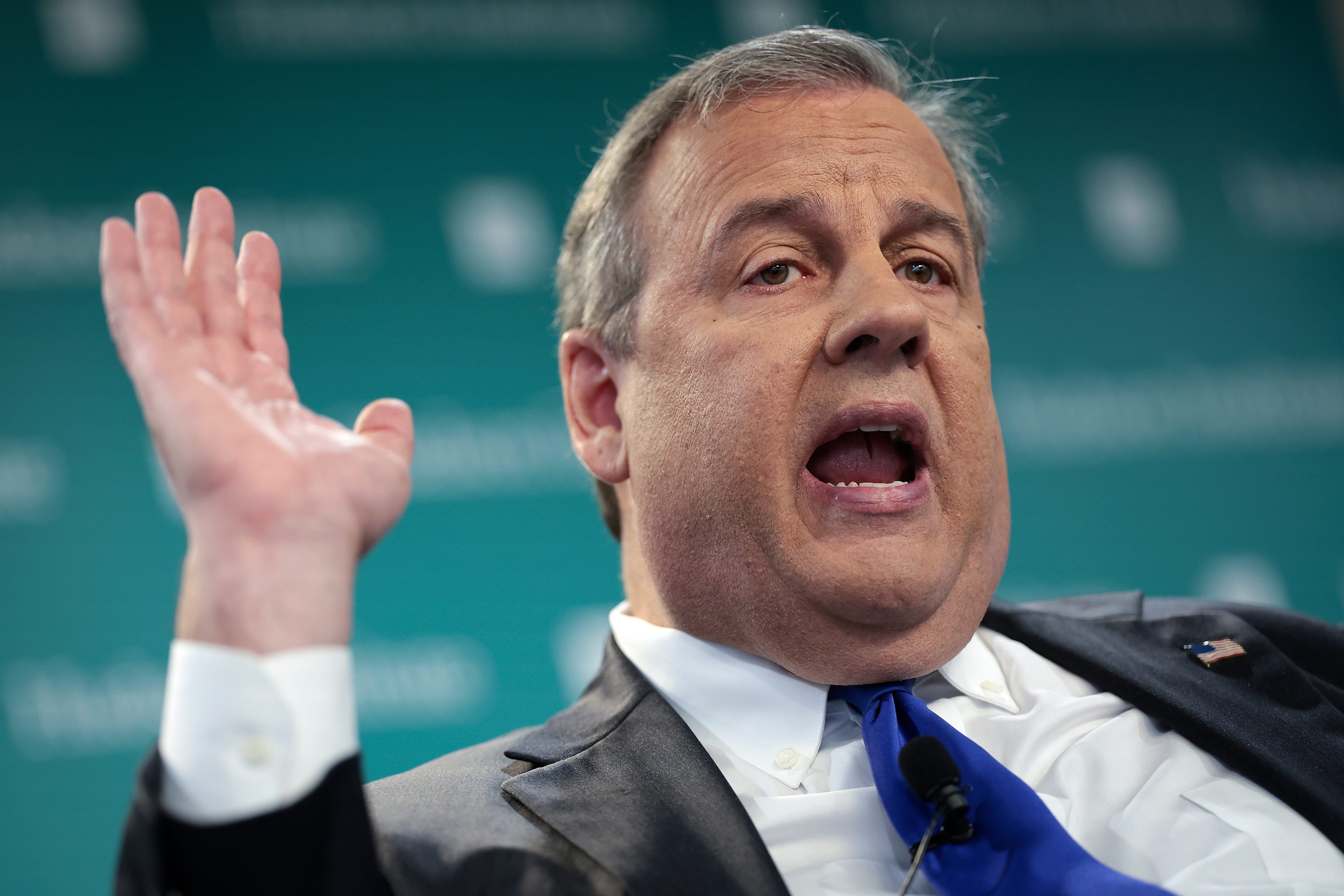 Republican presidential candidate and former Governor of New Jersey Chris Christie speaks at the Hudson Institute November 15, 2023 in Washington, DC. Christie spoke as part of the Hudson InstituteÕs Presidential Speech Series with presidential candidates.