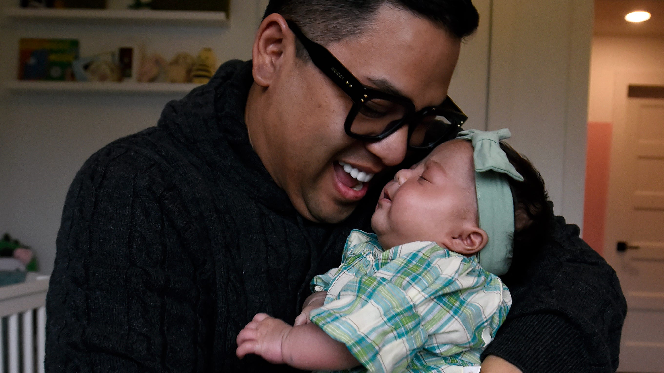 What made Arnold Myint break down when talking about his newborn baby