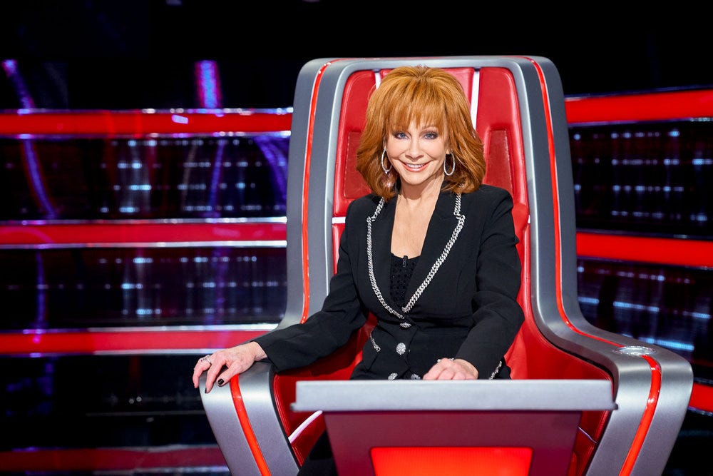 THE VOICE -- "The Playoffs Part 2" Episode 2418 -- Pictured: Reba McEntire -- (Photo by: Tyler Golden/NBC)