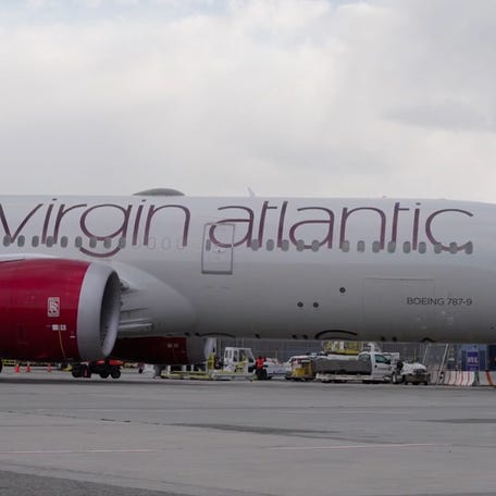 Virgin Atlantic flight from London to New York