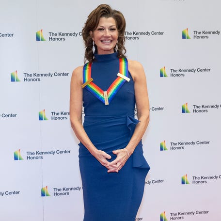 Former Kennedy Center Honoree Amy Grant arrives on the red carpet at the State Department for the Kennedy Center Honors gala dinner, Saturday, Dec. 2, 2023, in Washington. (AP Photo/Kevin Wolf) ORG XMIT: DCKW125
