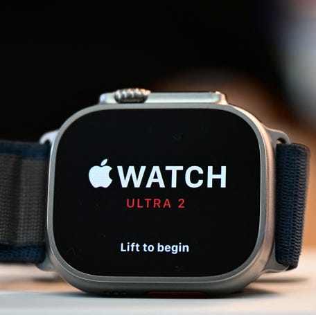 An Apple Watch Ultra 2 device is displayed for sale at The Grove Apple retail store on release day in Los Angeles, California, on September 22, 2023.