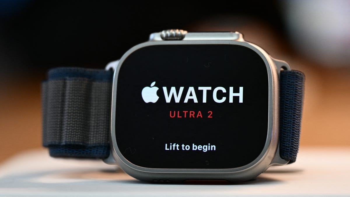 An Apple Watch Ultra 2 device is displayed for sale at The Grove Apple retail store on release day in Los Angeles, California, on September 22, 2023.