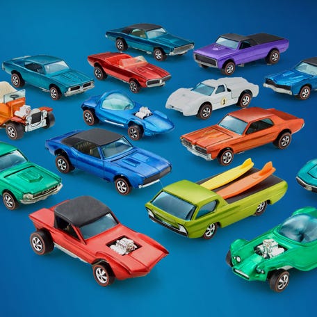 The Hot Wheels "Sweet 16" collection of original cars first released in 1968.