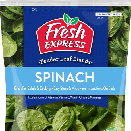 In December, 2023, Fresh Express issued a voluntary recall of a Fresh Express Spinach, 8 oz. size, with product code G332 and use-by date of December 15 and Publix Spinach, 9 oz size, with product code G332 and a now expired use-by date of December 14 due to a potential health risk from Listeria monocytogenes.