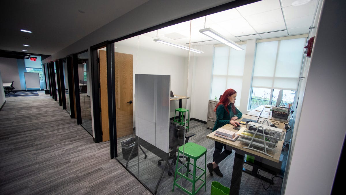 In Knoxville, there are a variety of strategies employers are using, from fully remote to fully in-office. At the e|spaces coworking facility in Bearden, many businesses rent smaller office spaces and employees can come in when it's necessary.