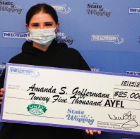 Amanda Goffermann of Saugus is the winner of a $25,000 a year for life prize.