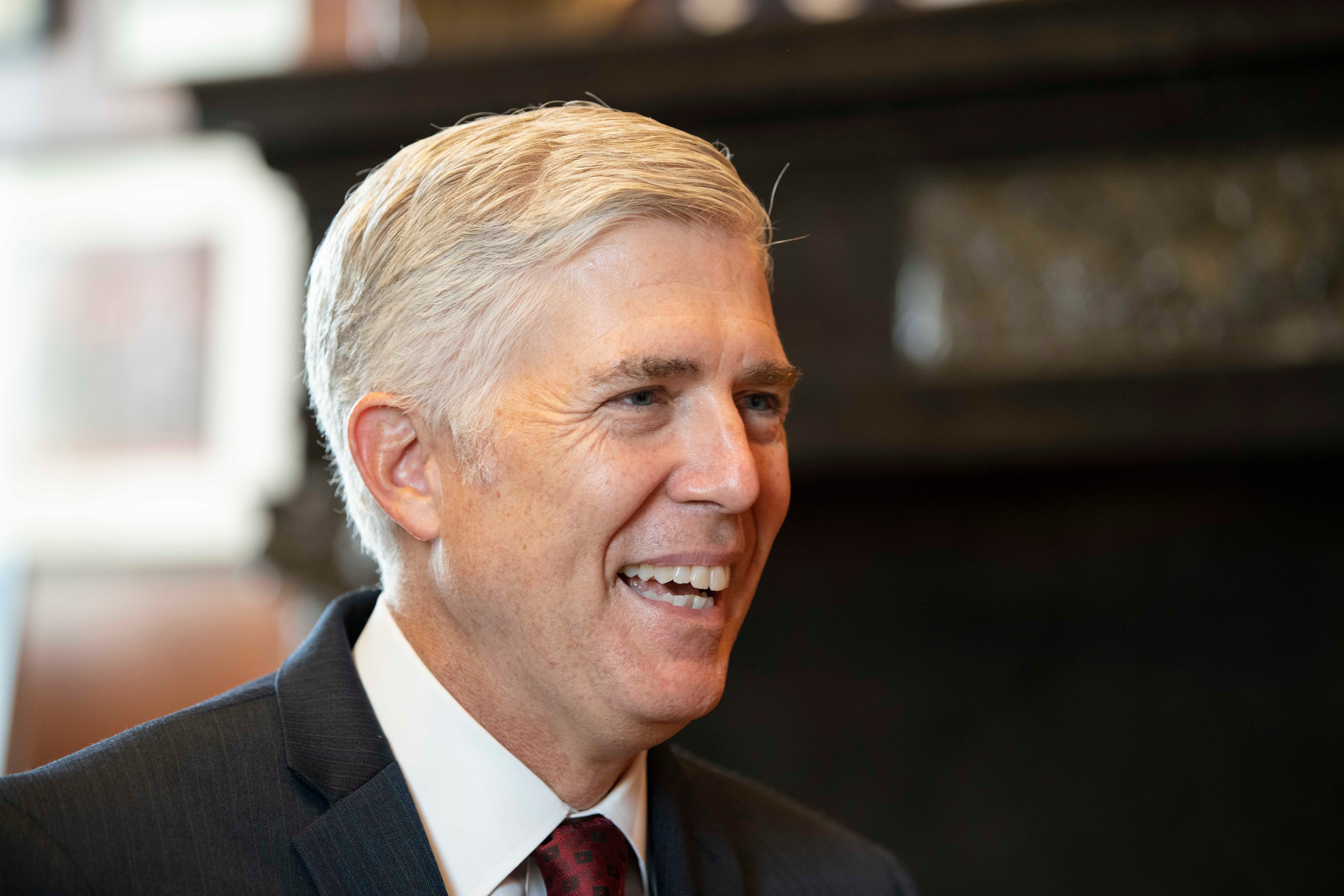 Supreme Court Justice Neil Gorsuch speaks in his office on Sept. 4, 2019 about his forthcoming book, "A Republic, If You Can Keep It."