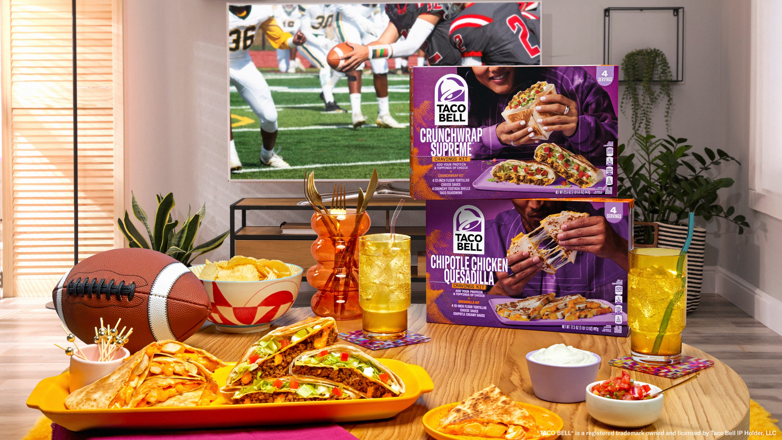 EMBARGOED UNTIL JAN. 4 at 7:01 AM: The new Taco Bell at Home Crunchwrap Supreme and Chipotle Chicken Quesadilla 