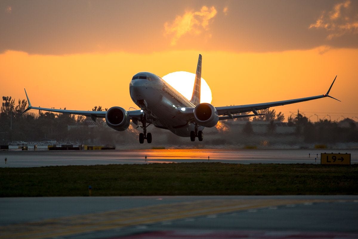An American Airlines Boeing 737 MAX 8 takes off from Miami International Airport on Feb. 23, 2019.
