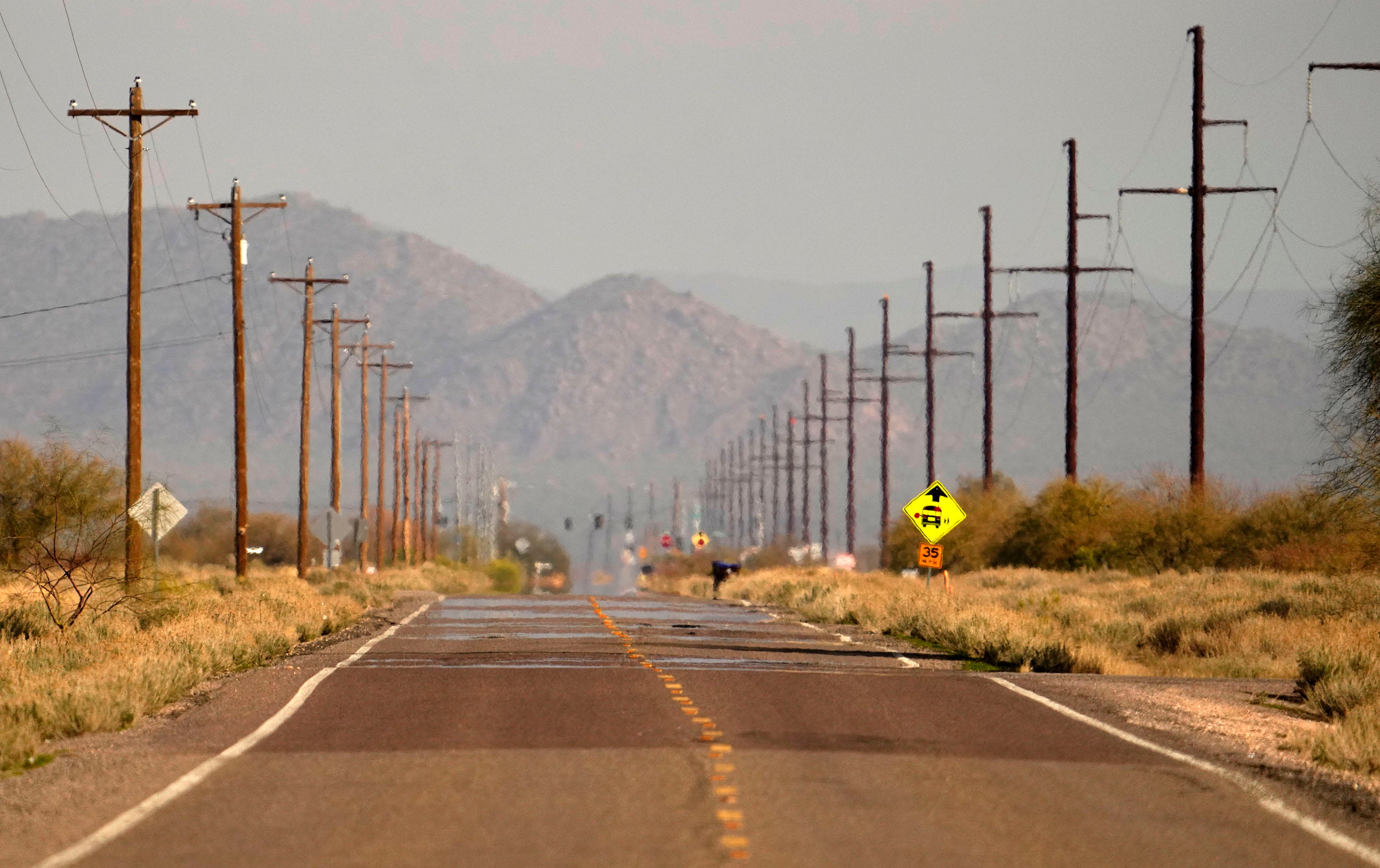 The area where a hot air balloon crashed on Sunday that left four dead and one critically injured about 55 miles northeast of Tucson, Jan 15, 2024, in Eloy, AZ.