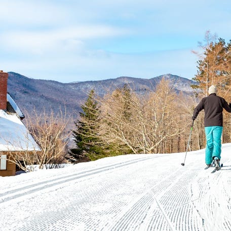 Cross-country skiing at Trapp Family Lodge in Stowe, Vermont.