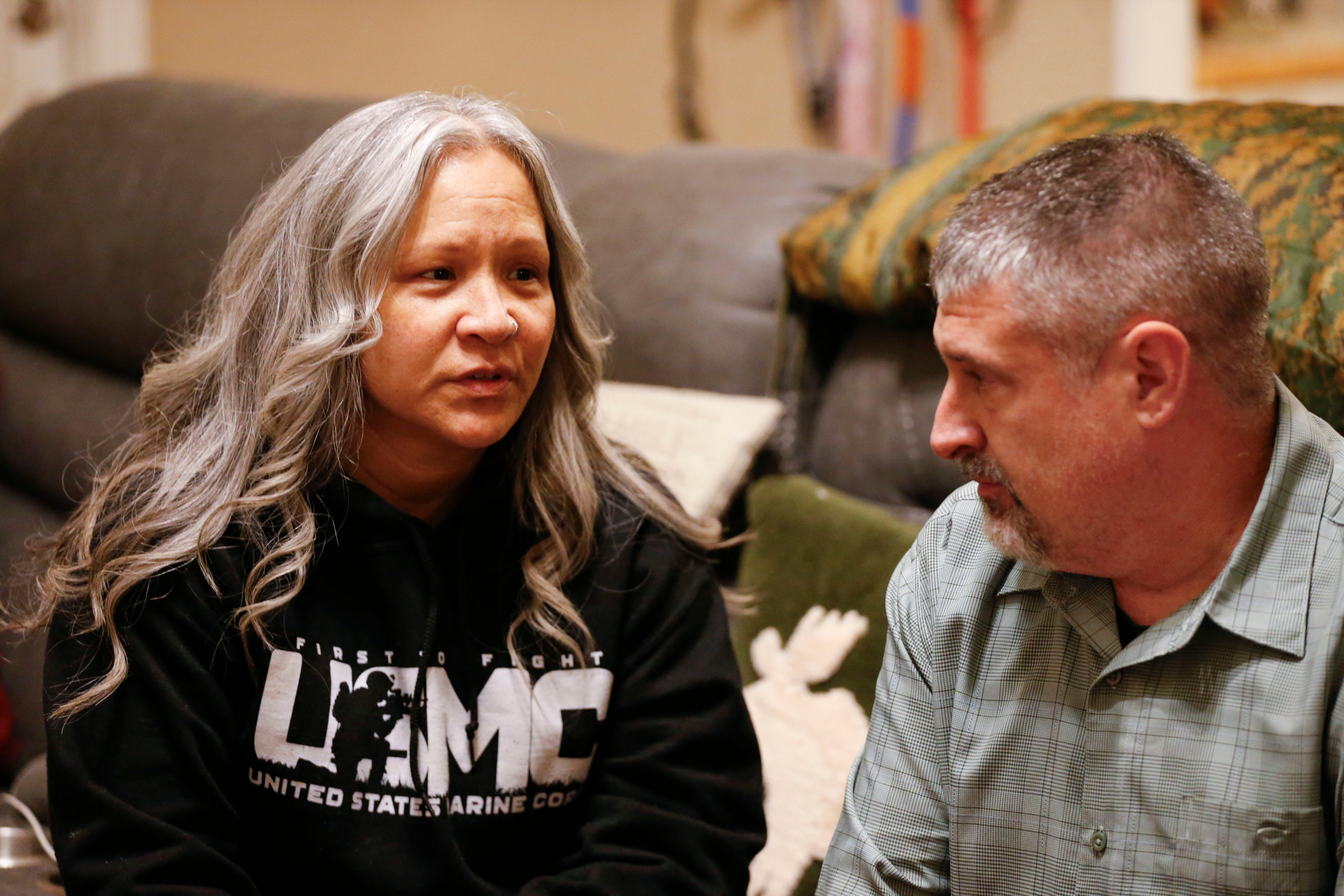 Leslie and John Hertweck talk about their son Ethan Hertweck at their home in Springfield on Thursday, Jan. 18, 2024. Ethan was killed by Russian forces in December while fighting for Ukraine in the embattled Donetsk region.