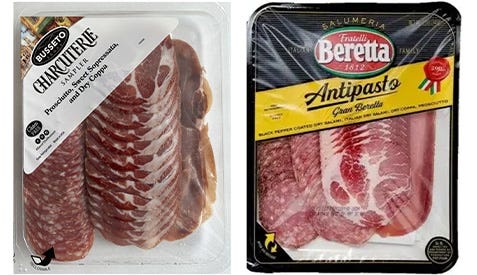 U.S. CDC handout shows packages of recalled charcuterie meats