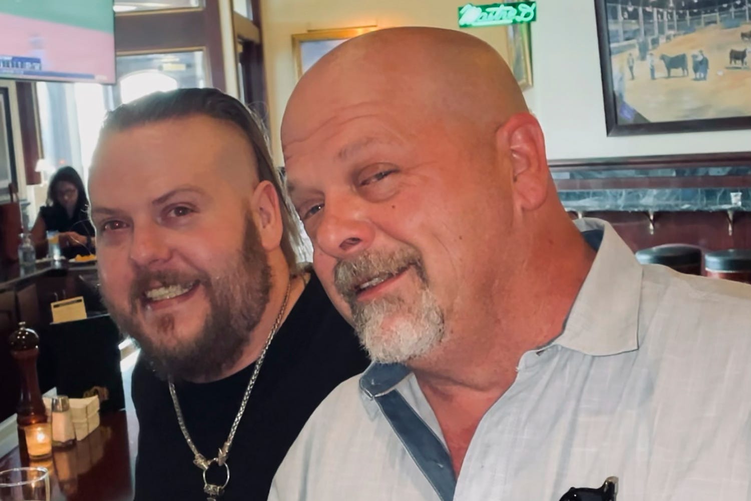 This undated photo provided by Laura Herlovich shows from left, Adam and Rick Harrison. Adam, one of three sons of reality TV show 