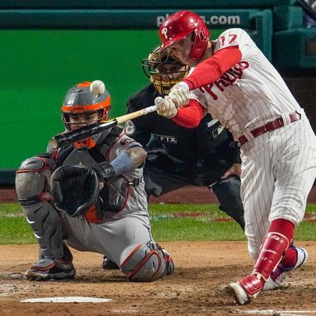 Power-hitting first baseman-outfielder Rhys Hoskins has reportedly agreed to a two-year, $34 million deal with the Brewers with an opt out after the first year.