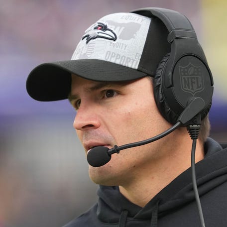 Mike Macdonald is in his second season as the Baltimore Ravens' defensive coordinator.