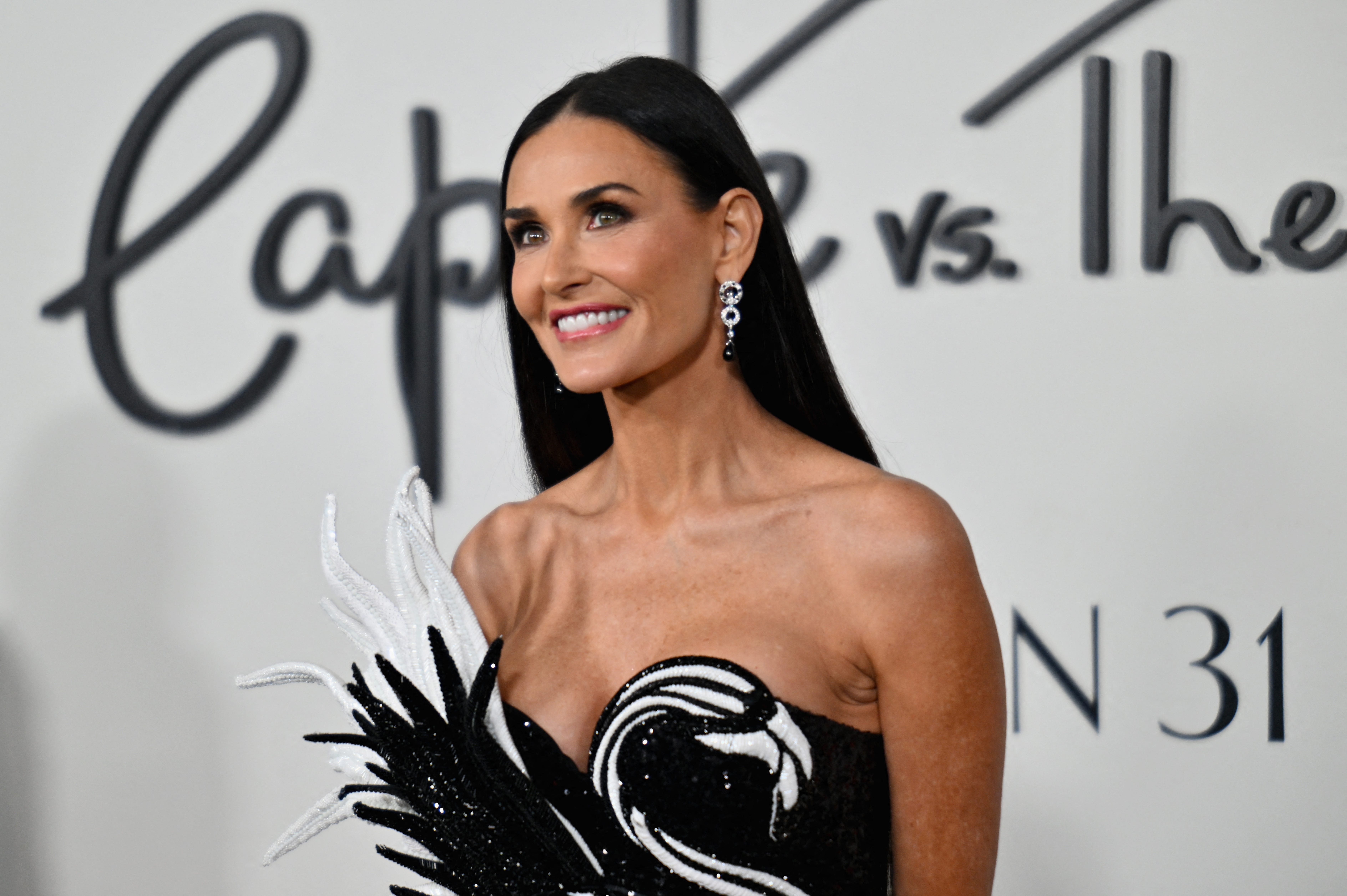 January 23, 2024: Actress Demi Moore arrives for FX's "Feud: Capote vs. The Swans" premiere at the Museum of Modern Art in New York.