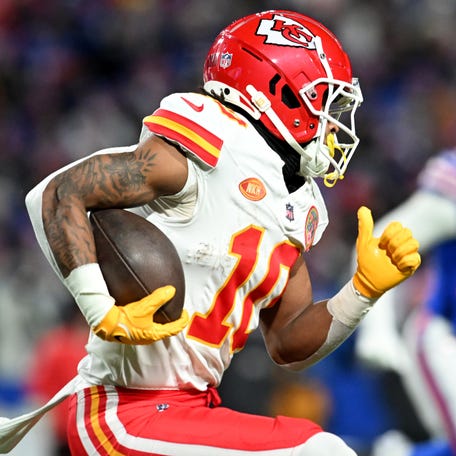 Isiah Pacheco rushed for 97 yards and a touchdown in the Chiefs' divisional playoff win over the Bills.