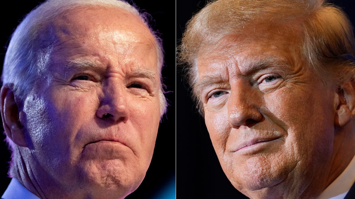 This combo image shows President Joe Biden, left, Jan. 5, 2024, and Republican presidential candidate former President Donald Trump, right, Jan. 19, 2024.