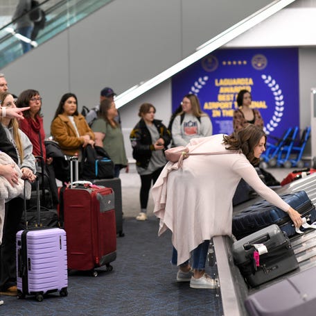 Baggage claim at LaGuardia Airport terminal B.