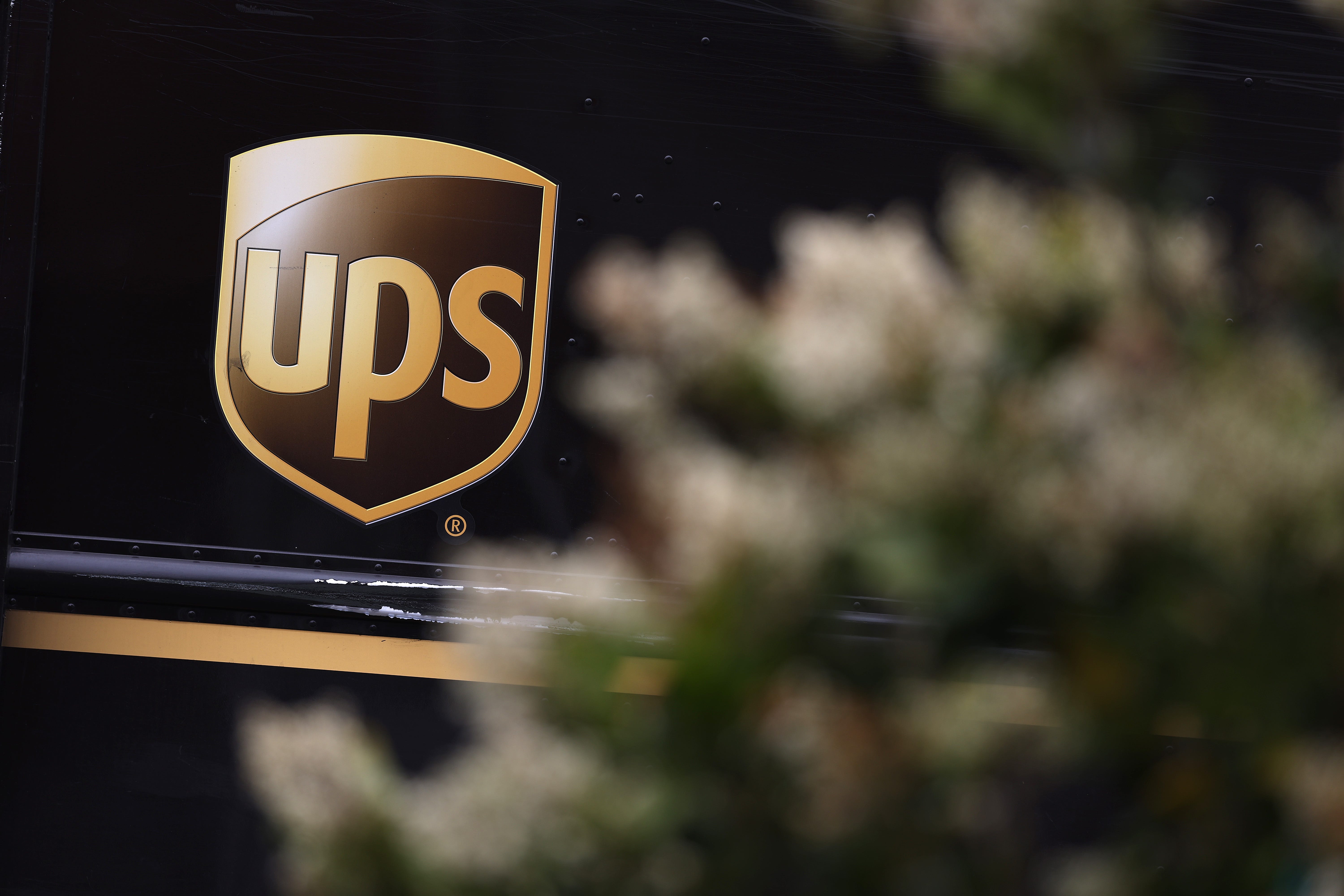 The UPS logo is displayed on a delivery truck on June 12, 2023 in San Francisco, California.
