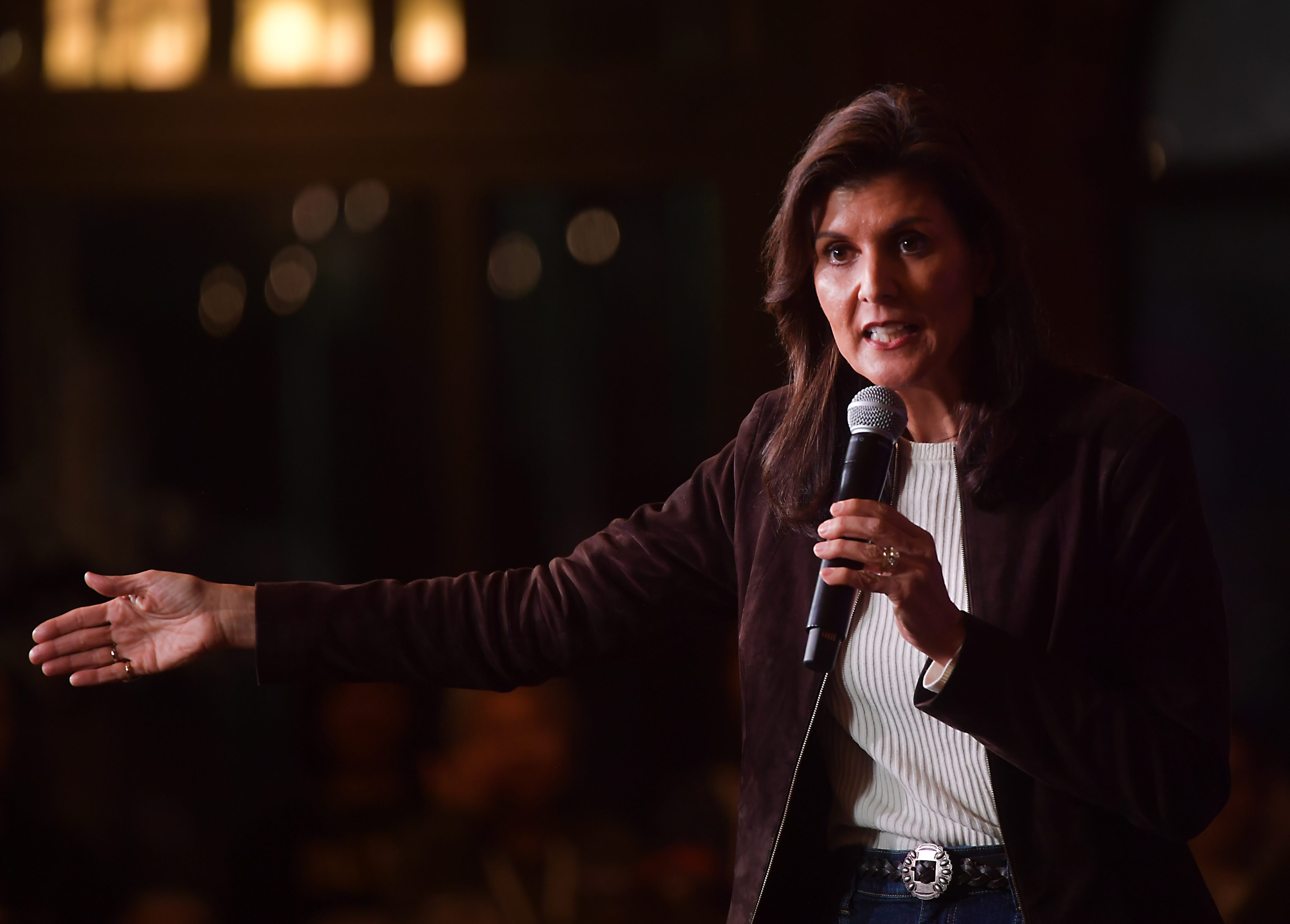Nikki Haley brought her presidential campaign to the Indigo Hall in the heart of downtown Spartanburg on Feb. 5, 2024. Haley talked about a wide range of issues from education to helping veterans.