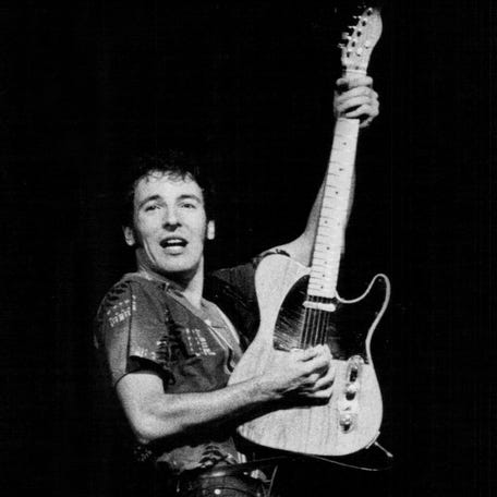 Bruce Springsteen performs at Rochester Community War Memorial in Rochester, N.Y., on Dec. 2, 1980.