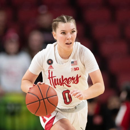Nebraska's Ashley Scoggin plays against Michigan Jan. 4, 2022. The former Nebraska women's basketball player alleges coach Amy Williams and athletic director Trev Alberts did not take appropriate action when her sexual relationship with an assistant coach became widely known. Scoggin filed a civil lawsuit on Feb. 18, 2024.