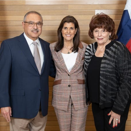 Munir and Vickie Lalani, donors to Nikki Haley's campaign attended a fundraiser with her in Dallas, Texas, in February 2024