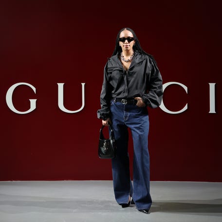 Solange Knowles attends the Gucci Women's Fall Winter 2024 Fashion Show during Milan Fashion Week Womenswear Fall/Winter 2024-2025 at Fonderia Carlo Macchi on Feb. 23, 2024 in Milan, Italy.