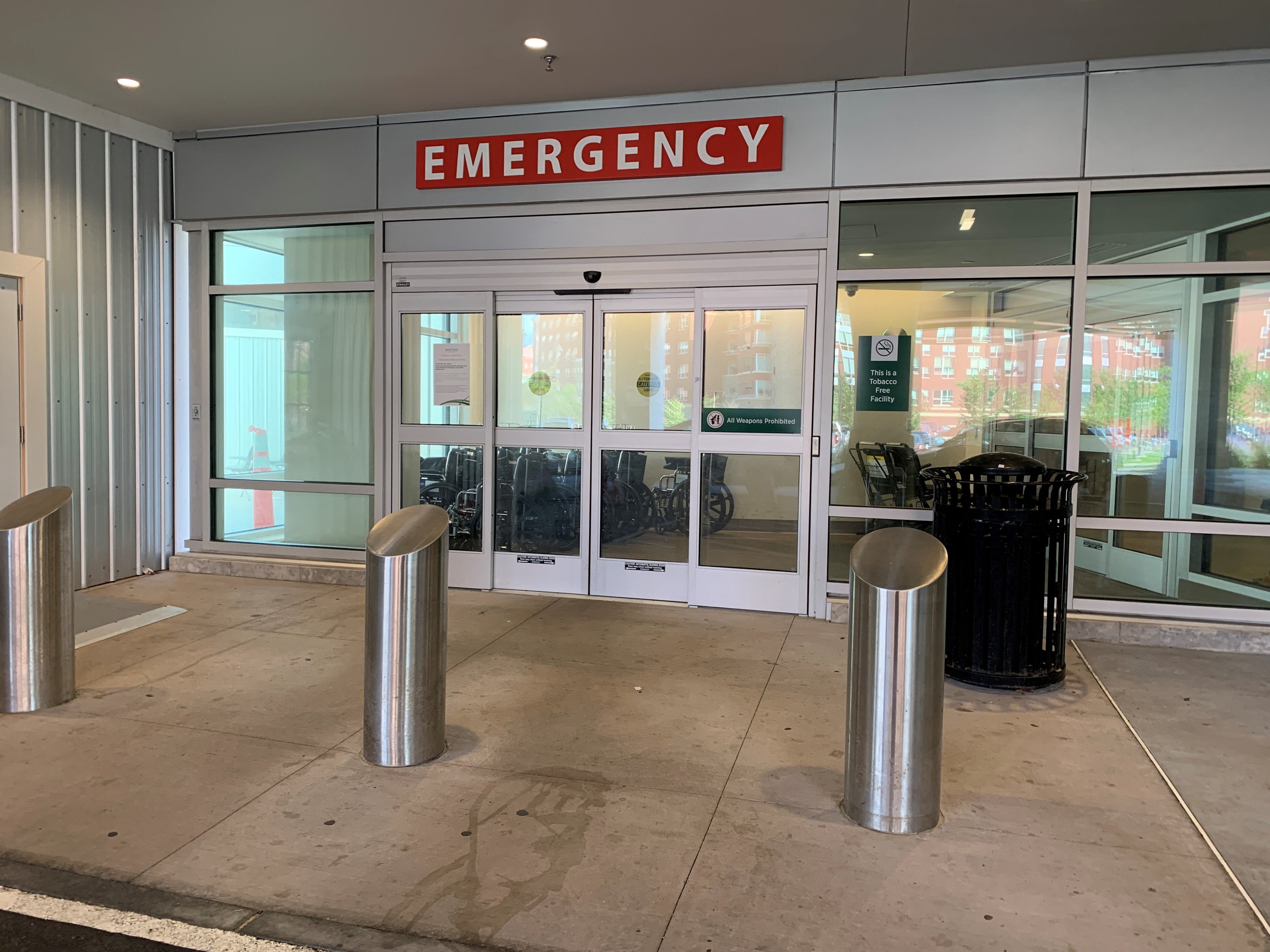 The entrance to the emergency department at the University of Vermont Medical Center in Burlington.