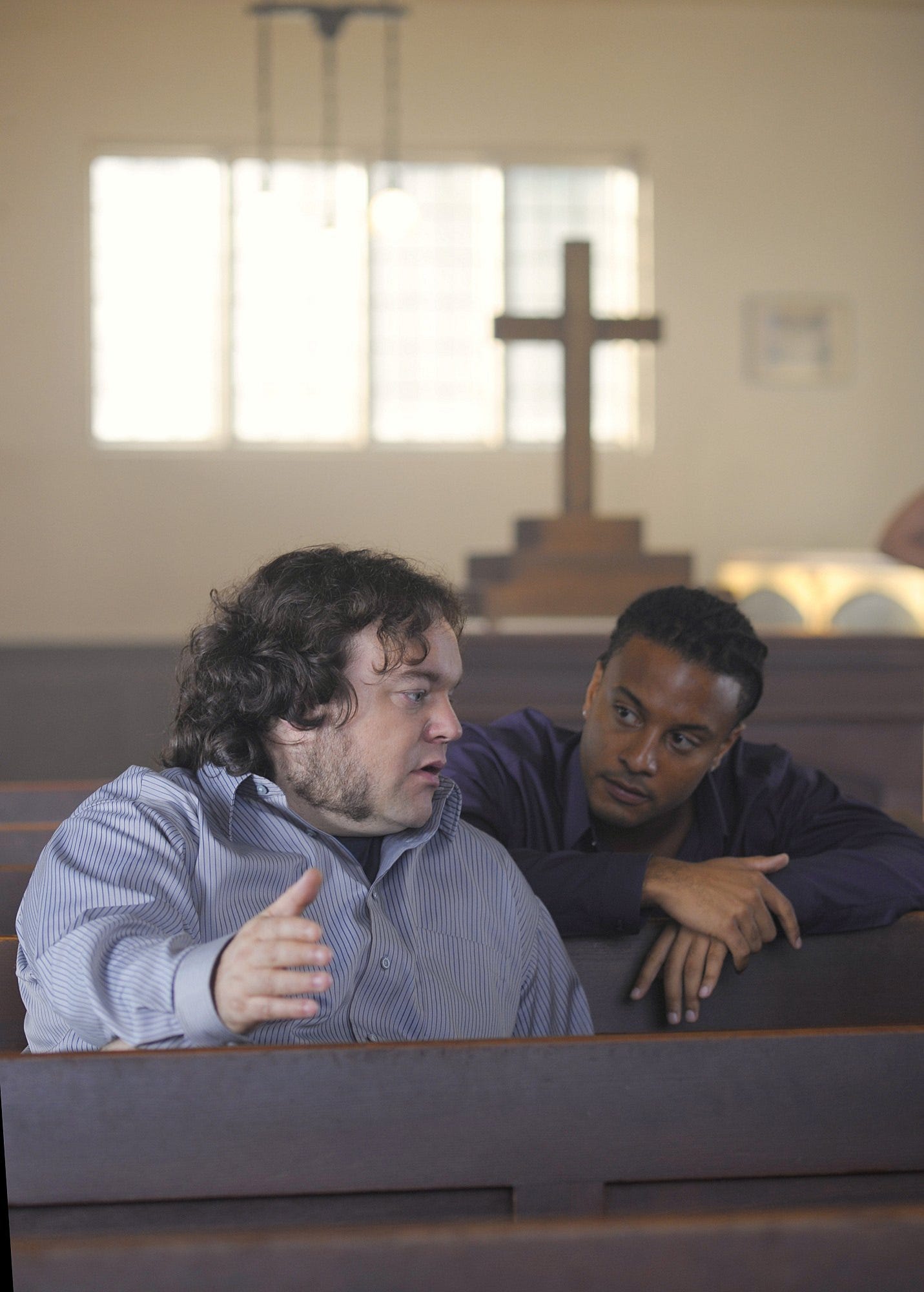 Chris Gauthier, left, as Malcolm Ross and Brandon Jay McLaren as Danny Brooks in the CBS series Harper's Island.