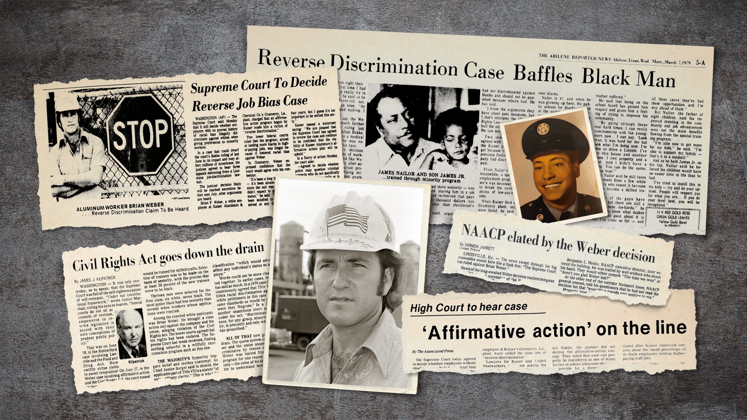In the late 1970s, factory workers Brian F. Weber and James Tyrone Nailor Sr. found themselves on opposite ends of the issue of affirmative action. Weber, a white man, believed the law led to him being denied entry into a training program that would have led to higher pay. For Nailor, it was an opportunity to enter a white-dominated field and give his children the promise of a brighter future.