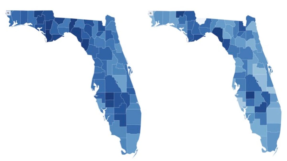 Map shows falling childhood vaccination rates in Florida as state faces measles outbreak
