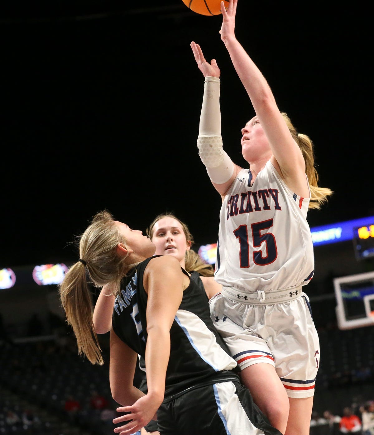 Trinity girls basketball wins back-to-back class 3A state championships defeating Plainview