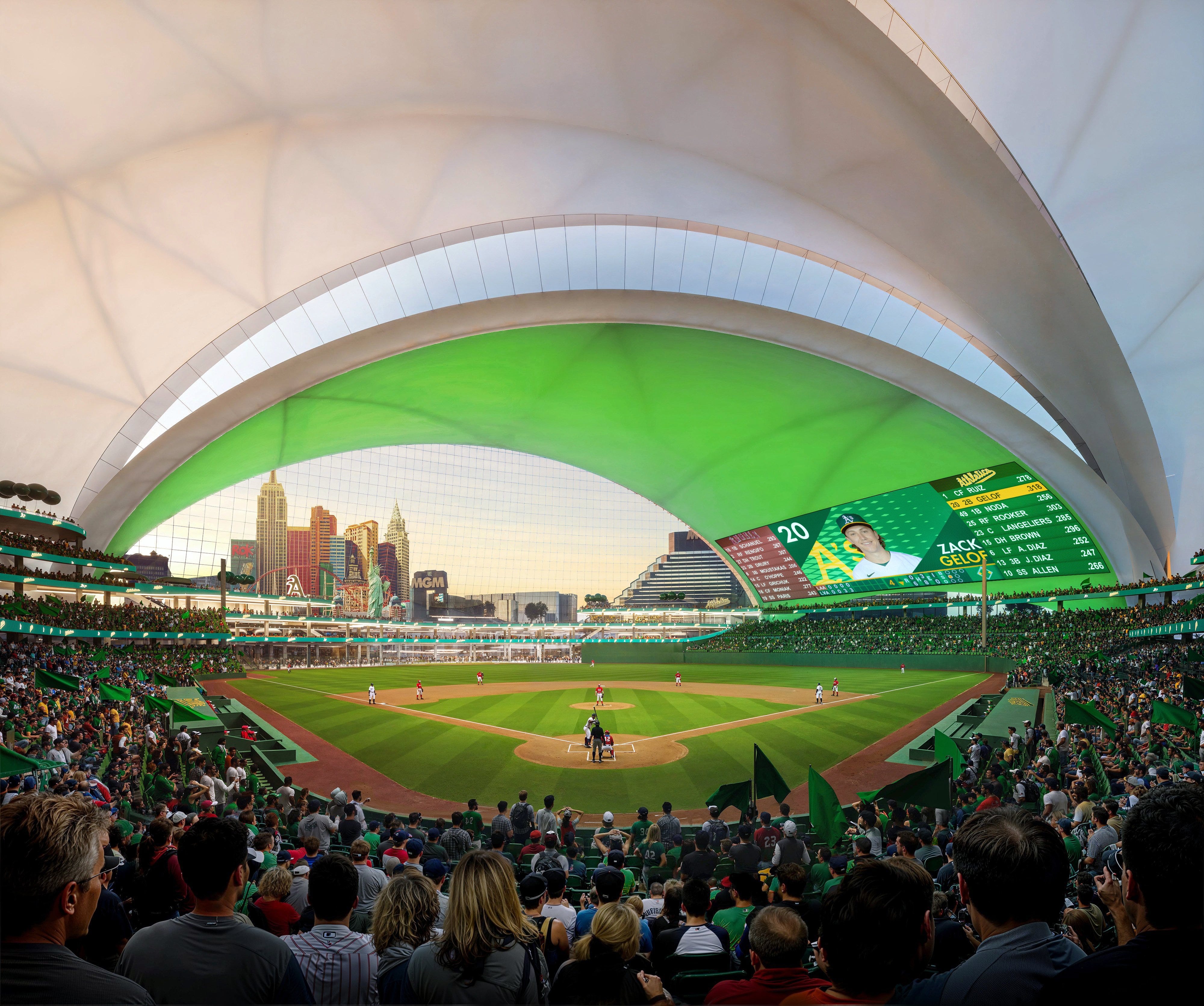 A rendering of the Athletics' new stadium in Las Vegas.