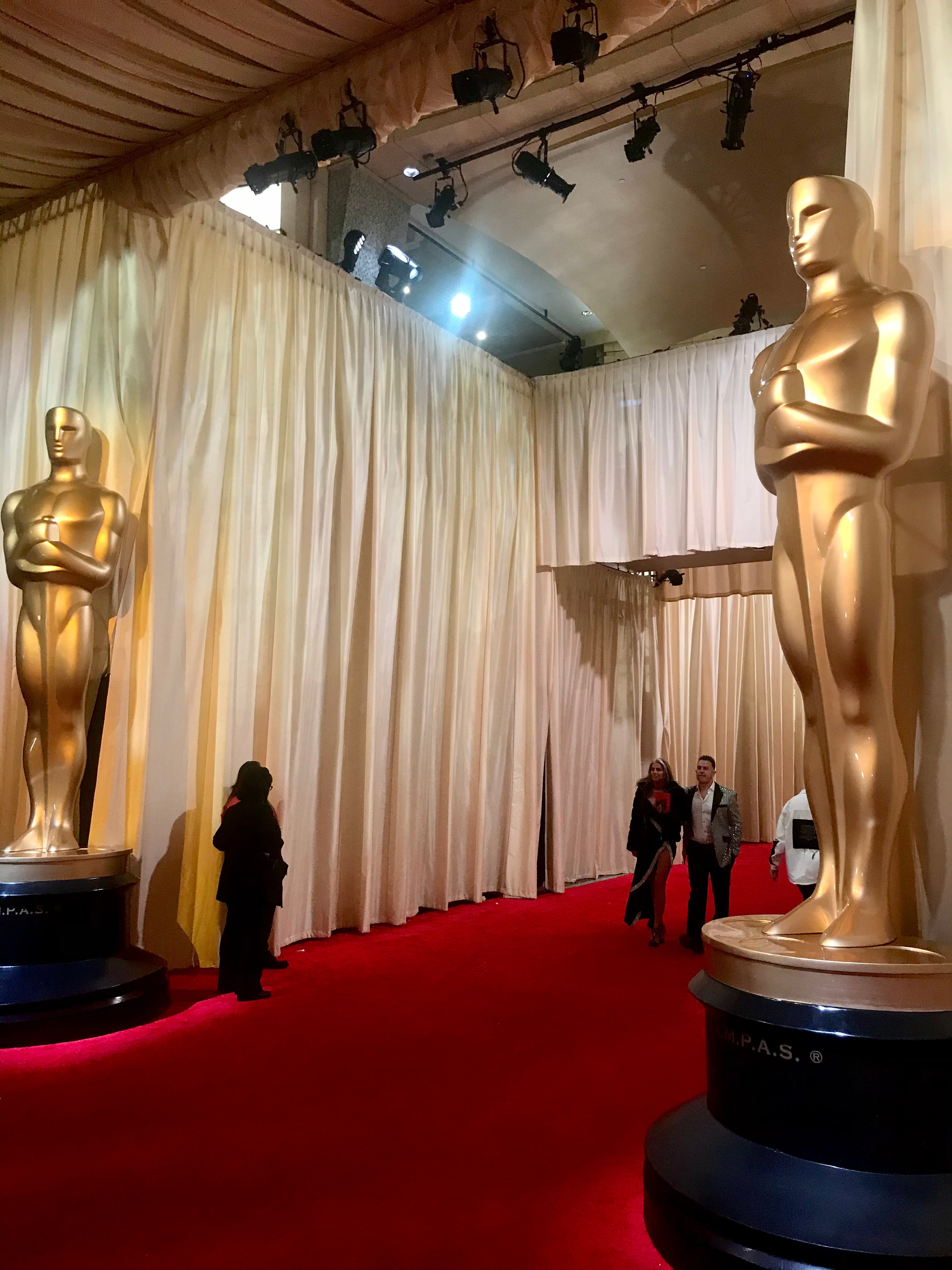 The red carpet leading to the Dolby Theatre.