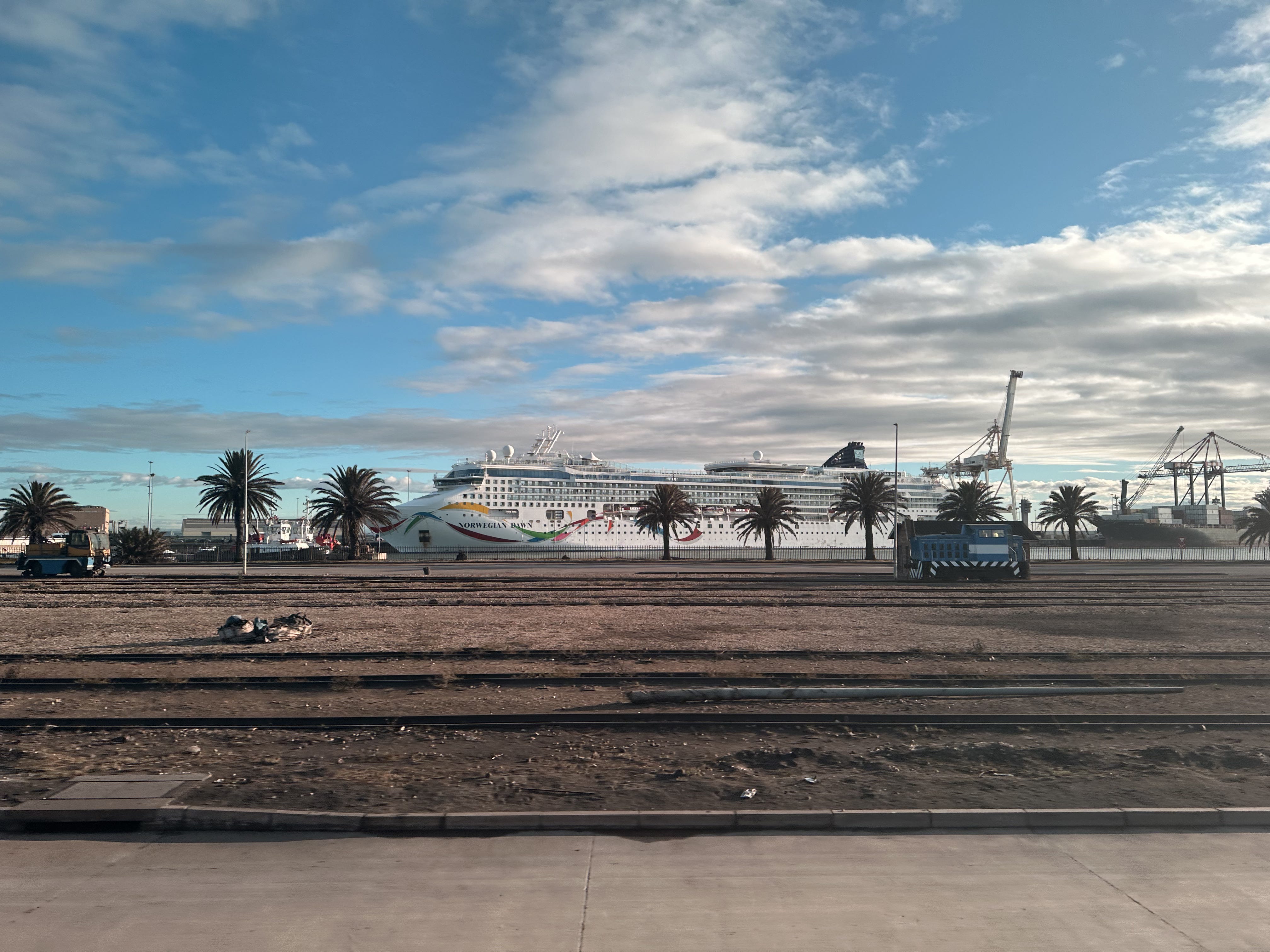 Norwegian Dawn docked in Gqeberha (formerly Port Elizabeth), South Africa.