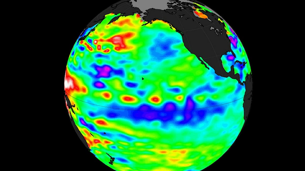 A La Niña in 2010 is evident by the large pool of cooler-than-normal (blue and purple) water stretching from the eastern to the central Pacific Ocean. La Niña is still on track to form later this year (2024), forecasters announced Thursday March 14, 2024.