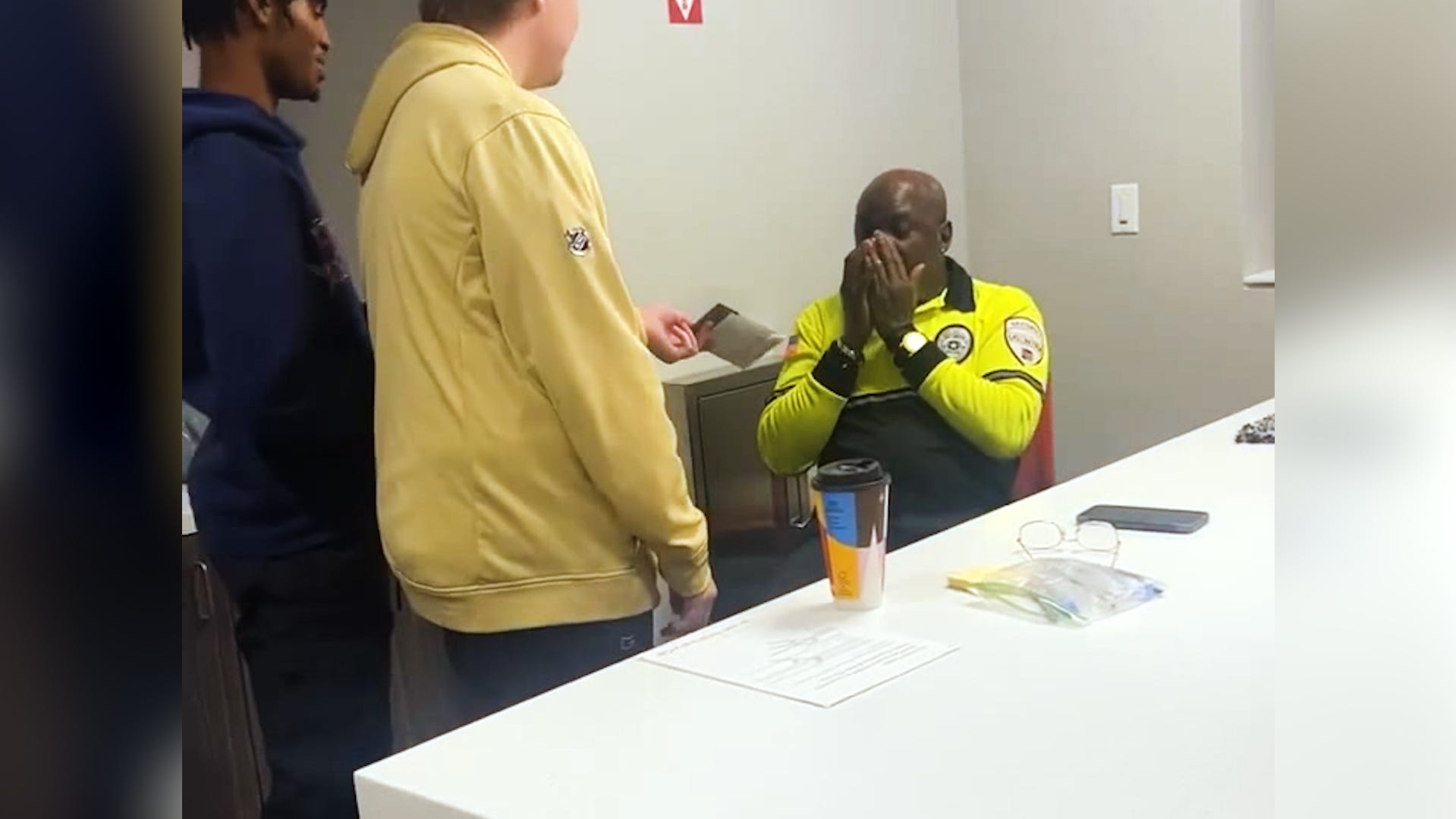 Security guard's dream comes true when college students raise funds to pay his way home