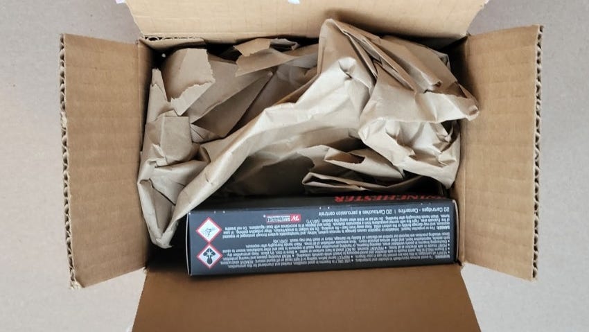 A box of Winchester .223 Remington ammunition purchased from BH Ammo without age verification as part of a study by Everytown for Gun Safety.