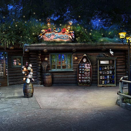 Ray's Berets (currently The Briar Patch) will be the best place for guests to shop for headwear, apparel, accessories, toys and more with firefly Raymond and his firefly kin in the coziest cabin in Critter Country at Disneyland Park in Anaheim, Calif. This reimagined merchandise location inspired by 