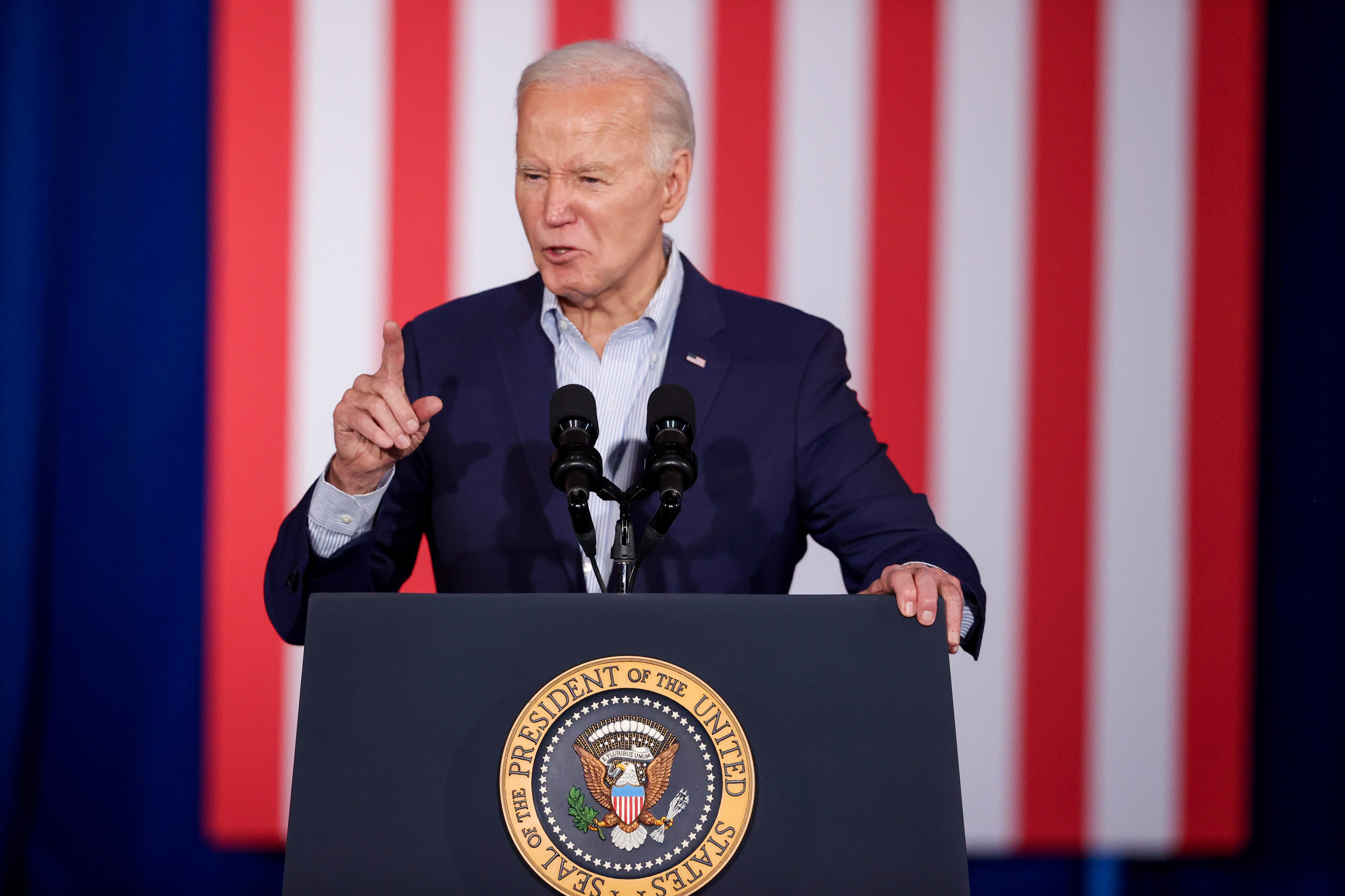 LAS VEGAS, NEVADA -President Biden delivered remarks on making affordable housing more available for American families. (Photo by Ian Maule/Getty Images)