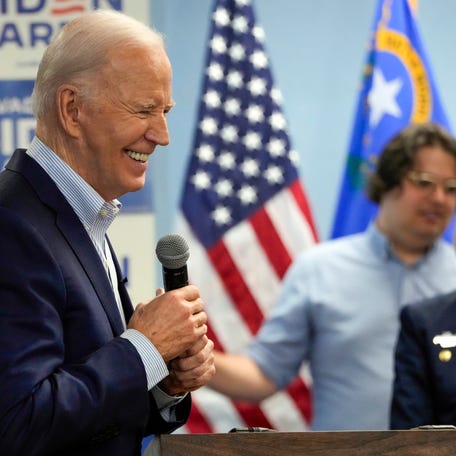 President Joe Biden speaks at the Washoe Democratic Party Office in Reno, Nev., Tuesday March 19, 2024. (AP Photo/Jacquelyn Martin) ORG XMIT: NVJM326